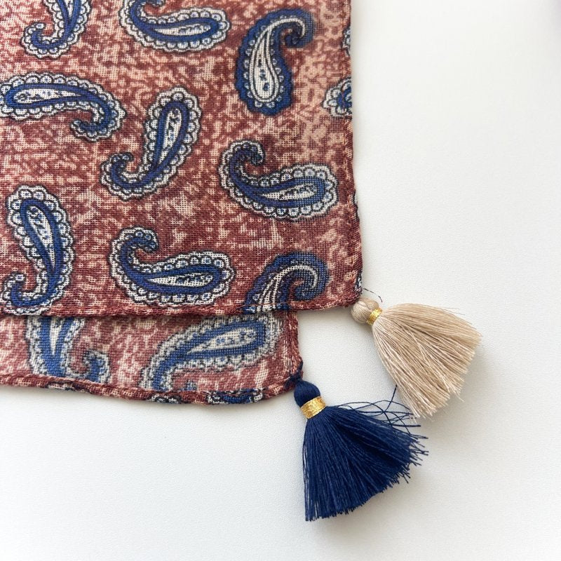 GardenDream Maillard Tassel Square Scarf