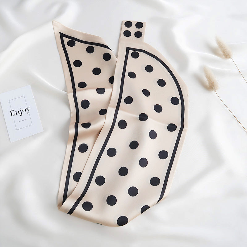 HappyDots Satin Neck Scarf White
