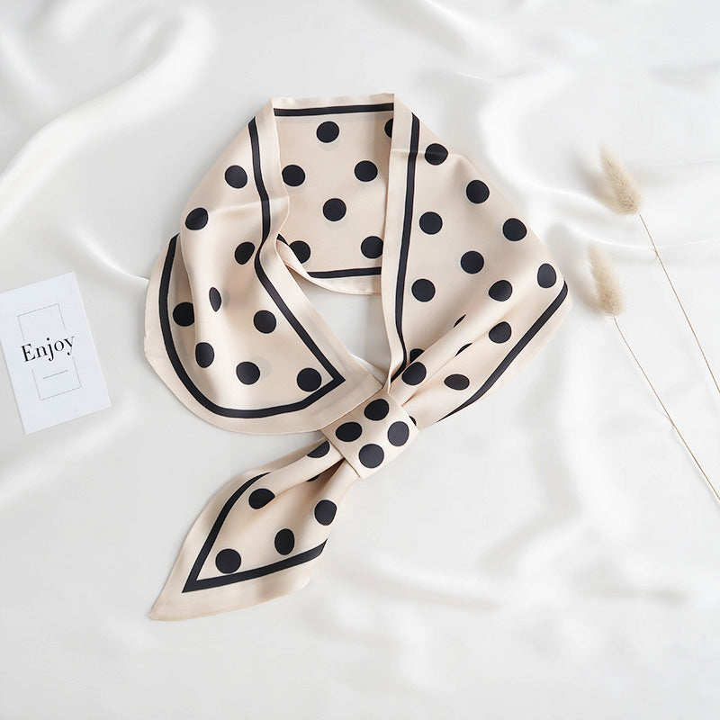 HappyDots Satin Neck Scarf White