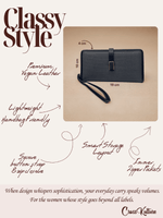 CrossKulture - RadiantCarry lightweight long wallet infographic image showing features