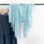 FrozenGrace Blue Crinkled Cotton Scarf