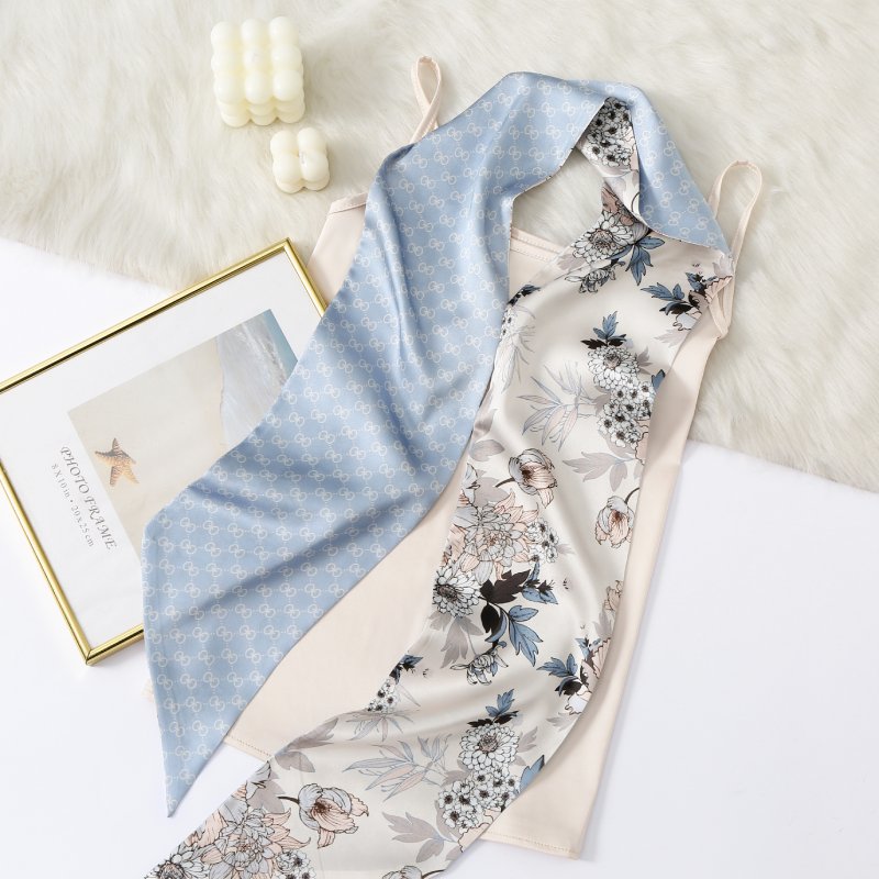 RibbonTales Satin Ribbon Scarf Blue