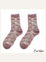 CrossKulture - SoleHugs pink crew socks