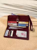 CrossKulture - SuppleCarry lightweight long wallet inner view showing zip compartment and storage pockets