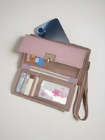 CrossKulture - PrettyCarry lightweight long wallet inner view showing zip compartment and storage pockets