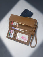 CrossKulture - PerfectCarry lightweight long wallet inner view showing zip compartment and storage pockets