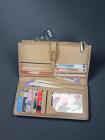 CrossKulture - PlushCarry lightweight long wallet inner view showing zip compartment and storage pockets