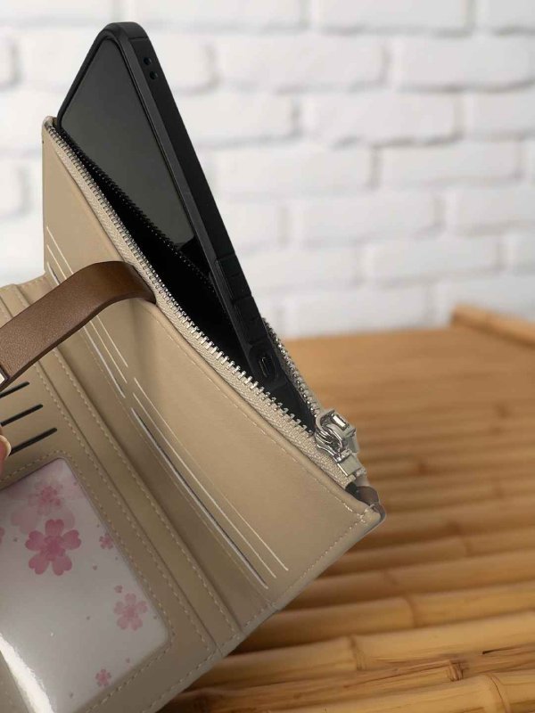 CrossKulture - SoulCarry lightweight long wallet inner view showing zip compartment and storage pockets