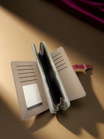 CrossKulture - CupidCarry lightweight long wallet inner view showing zip compartment and storage pockets