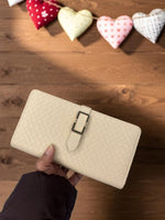 CrossKulture - ClassyCarry lightweight long wallet front view in model hand