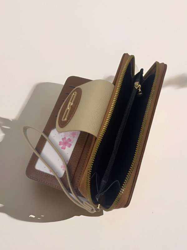 CrossKulture - DashingCarry lightweight long wallet inner view showing zip compartment and storage pockets