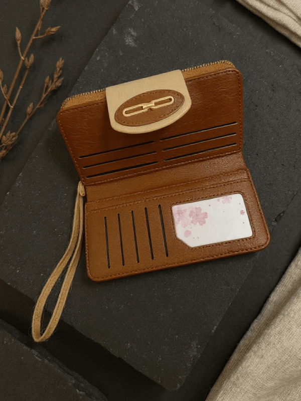 CrossKulture - DashingCarry lightweight long wallet inner view showing zip compartment and storage pockets