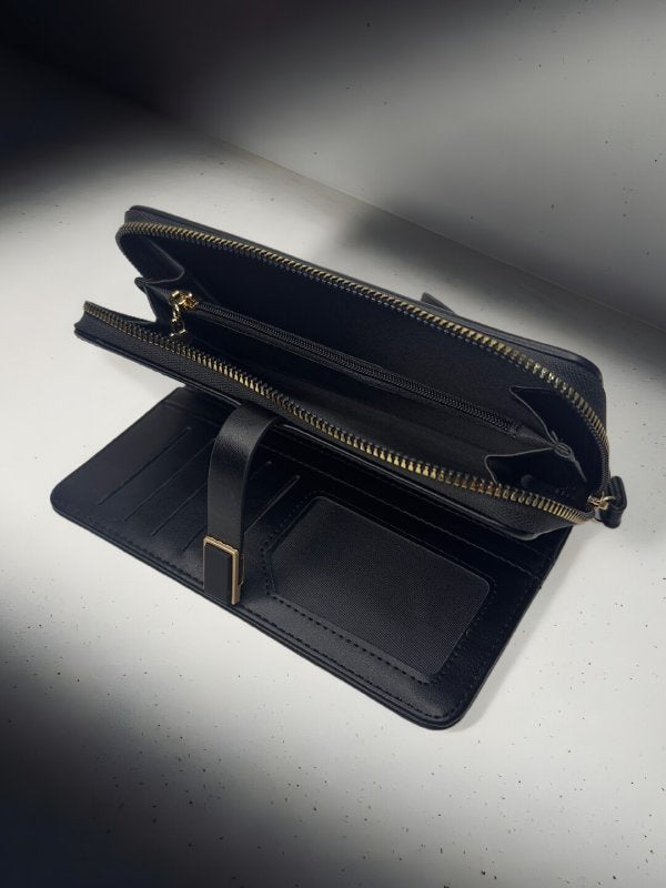 CrossKulture - RadiantCarry lightweight long wallet inner view showing zip compartment and storage pockets