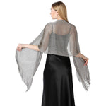 CrossKulture - SilverMist shimmer stole back model view