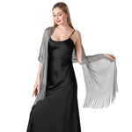 CrossKulture - SilverMist shimmer stole side model view