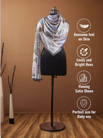 CrossKulture - LavenderWhirl Long Satin Scarf Lavender infographic image