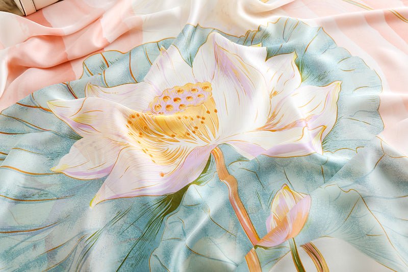 CrossKulture - GoldenAura Long Satin Scarf Golden fabric detailing view