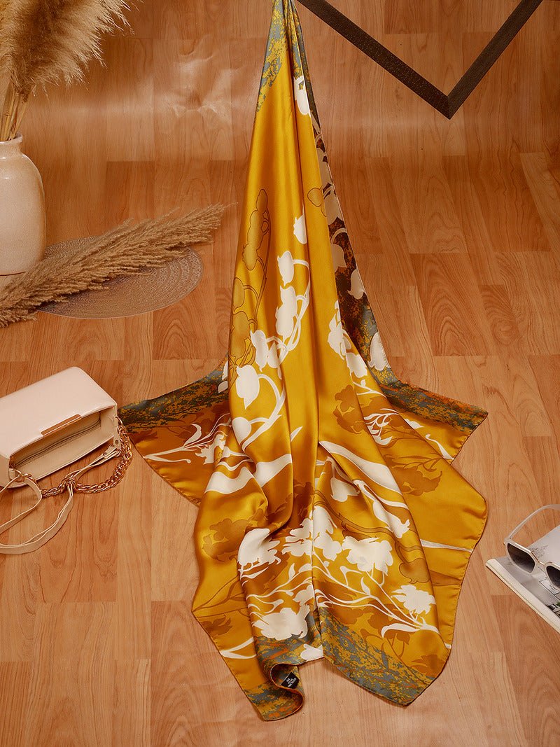CrossKulture - GoldenAura Long Satin Scarf Golden flare view