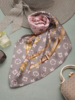 CrossKulture - SoftTruffle Small Square Satin Scarf round view