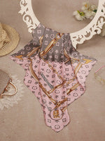 CrossKulture - SoftTruffle Small Square Satin Scarf Pink flare view