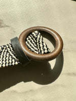WildWeave Black White Women Broad Fabric Belt