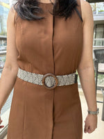 WildWeave Black White Women Broad Fabric Belt
