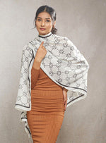 CrossKulture - FloralCrossing Viscose Cotton Scarf White front model view