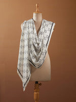 CrossKulture - FloralCrossing Viscose Cotton Scarf White mannequin view