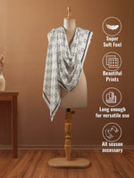 CrossKulture - FloralCrossing Viscose Cotton Scarf White infographic image