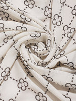 CrossKulture - FloralCrossing Viscose Cotton Scarf White print detailing view