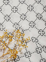 CrossKulture - FloralCrossing Viscose Cotton Scarf White fabric detailing view