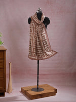 CrossKulture - NuetralMaze Viscose Cotton Scarf Brown mannequin view