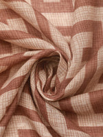 CrossKulture - NuetralMaze Viscose Cotton Scarf Brown fabric detailing view