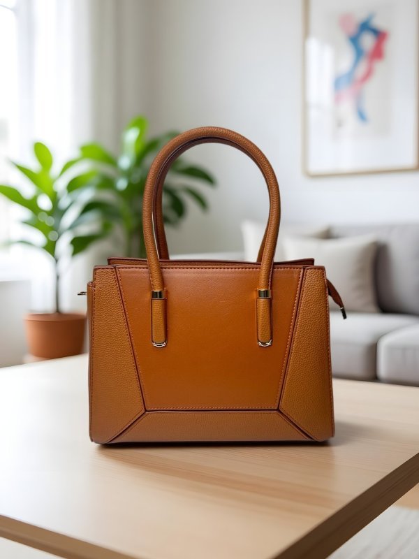 CrossKulture - BlissMuse lightweight tan handbag front view