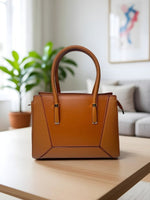 CrossKulture - BlissMuse lightweight tan handbag front view