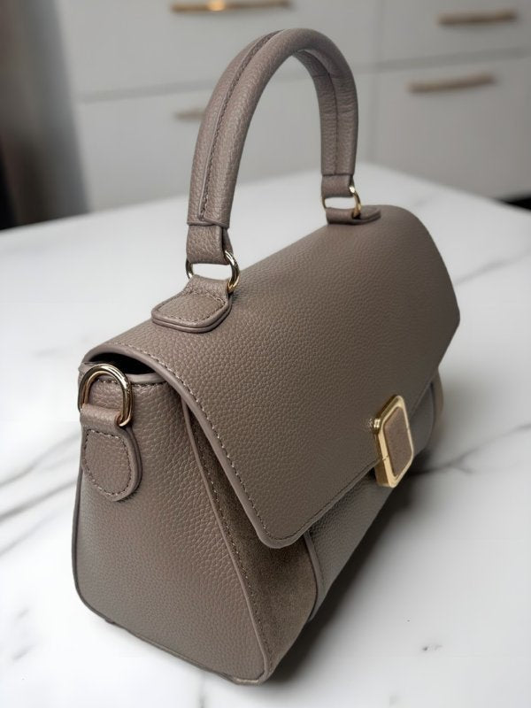 CrossKulture - BlissVogue lightweight taupe handbag side view