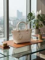 CrossKulture - BlissMagic lightweight white handbag front view