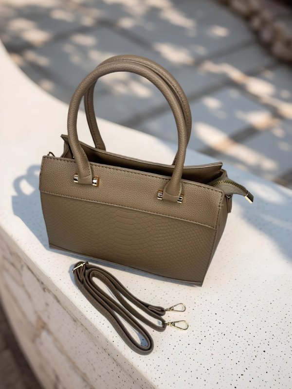 CrossKulture - BlissCarry lightweight green handbag side view showing long strap