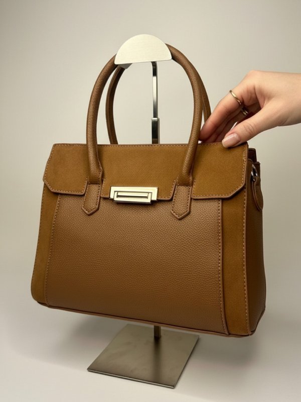 CrossKulture - BlissEdit lightweight brown handbag front view
