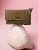 CrossKulture - BlissElegance lightweight camel handbag front view on a stone