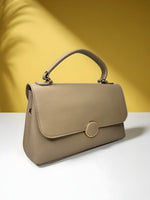 CrossKulture - BlissDelight beige handbag with textured design, side view