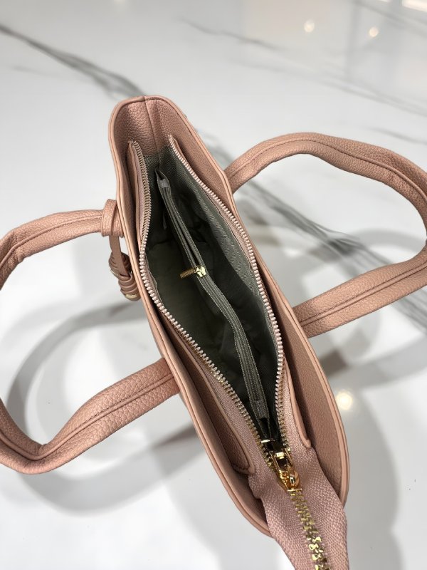 CrossKulture - BlissFit pink handbag interior with zip compartment and storage pockets