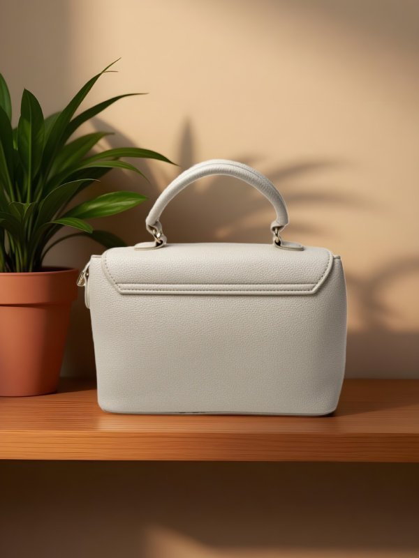 CrossKulture - BlissPearl lightweight white handbag back view