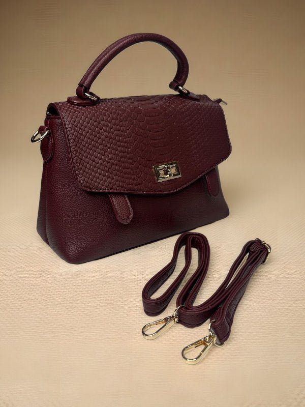 CrossKulture - BlissLite lightweight wine handbag side view showing long strap