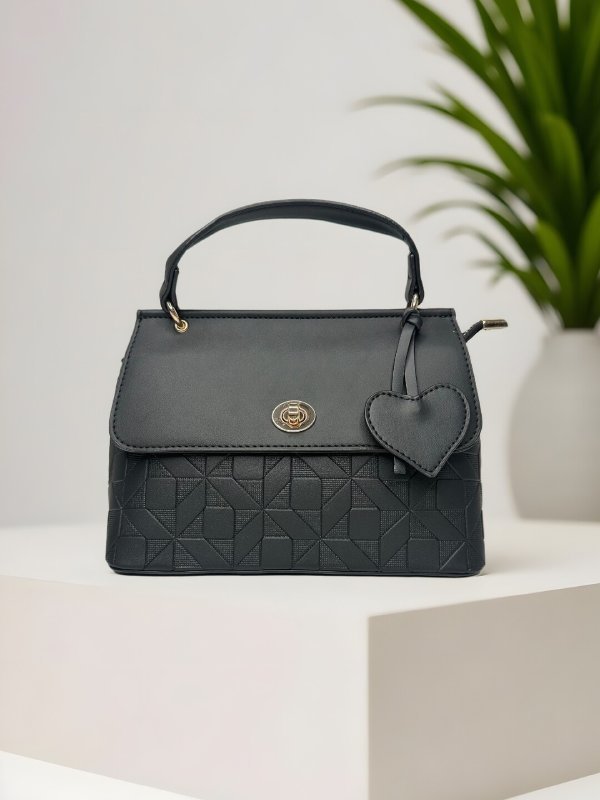 CrossKulture - BlissSelect lightweight Black handbag front view