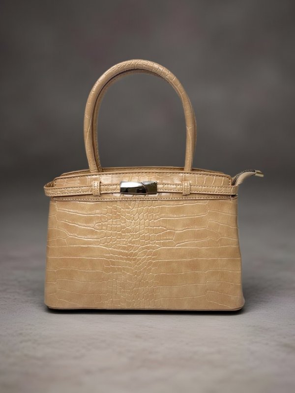 CrossKulture - BlissGlow lightweight beige handbag front view