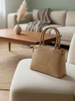 CrossKulture - BlissGlow lightweight beige handbag back view
