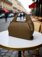 CrossKulture - BlissAura brown handbag with textured design, side view