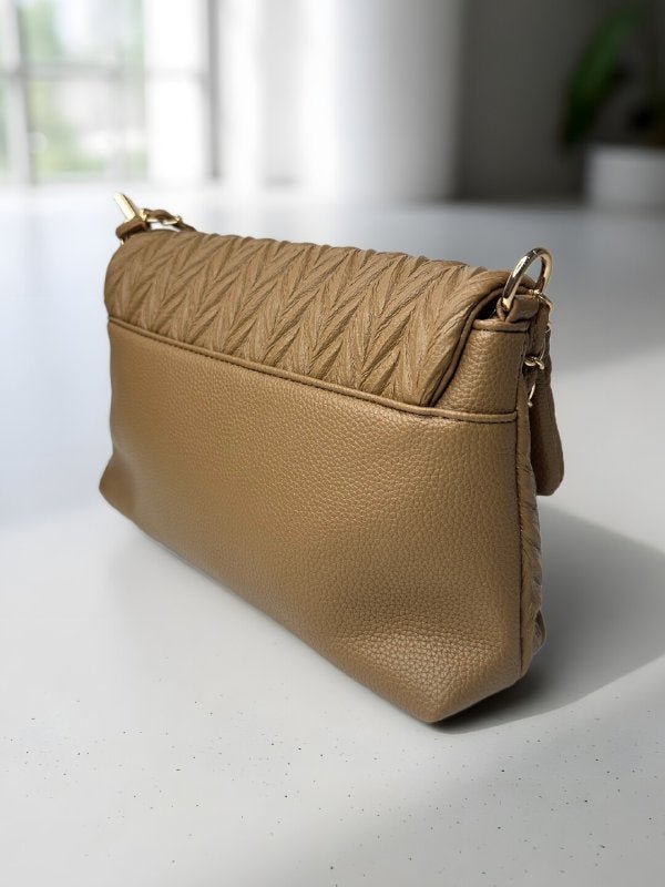 CrossKulture - BlissElegance lightweight camel handbag side back view