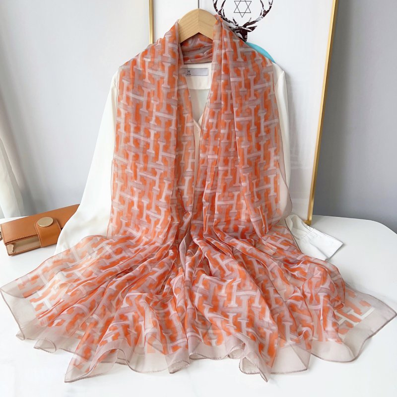 CrossKulture - CoralKiss long chiffon scarf hanger view